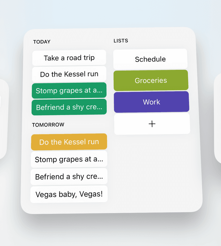 Actions Schedule Widget