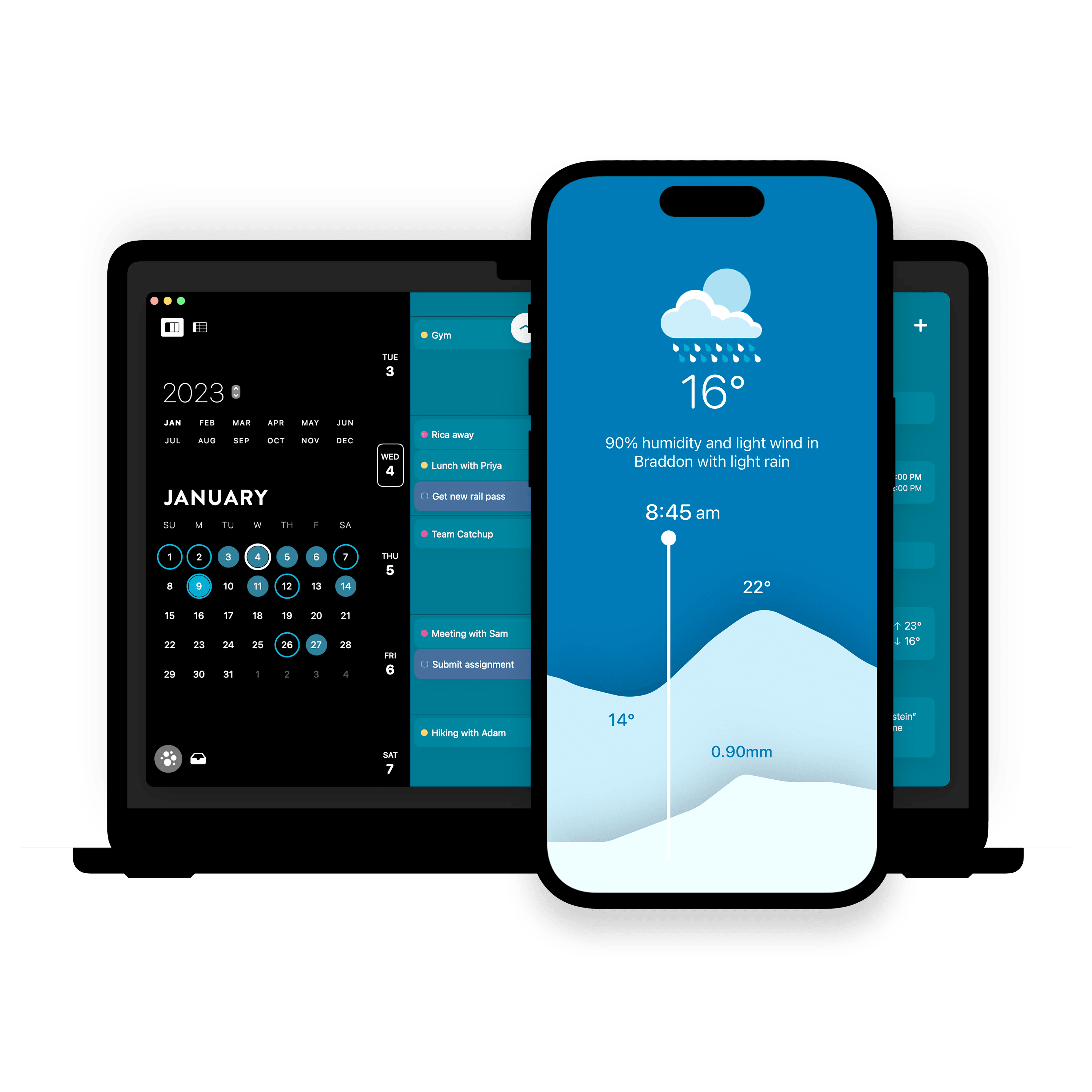 Timepage on a Macbook and iPhone